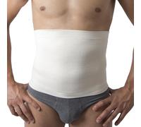 Beman - 556 Ceinture en laine mérinos et coton sur la peau Unisex, ceinture thermique chauffante pour le ventre, bande lombaire élastique, soutien dorsal hypoallergénique H.27 cm (Blanc/XXXL)