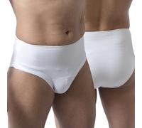 Beman 602 - Slip de contention pour hernie inguinale, soutien coton renforcé, ceinture masculine élastique (Blanc, 2)