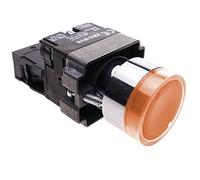 BeMatik - Bouton Poussoir momentané 22mm 1NC 400V 10A normalement fermé avec lumière LED Orange