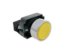 BeMatik BU003-VCES Bouton momentané 22 mm 1NC 400 V 10 A Normal fermé Jaune (BU003), Citronier