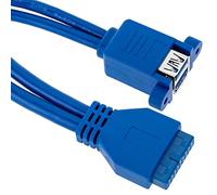 BeMatik - Câble à connecteur Femelle 20 Broches vers 2 Ports USB 3.0 50 cm 30 V