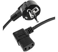 BeMatik - Câble d'alimentation électrique IEC-60320 C13 coudé à Schuko mâle de 1,8 m