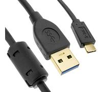 BeMatik - Câble USB-C 3.1 mâle vers USB-A 3.1 mâle de 20 cm avec ferrites et connecteurs dorés