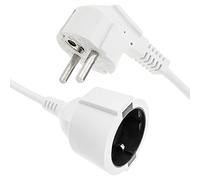 BeMatik - Extension de câble électrique schuko mâle à Femelle 15 m Blanc