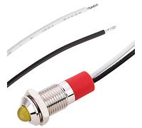 BeMatik - Lampe Voyant LED 8mm 220VAC à Montage sur Panneau Jaune