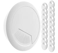 BeMatik - Lot de 20 Passe-câbles Ronds encastrables pour Table de Couleur Blanc et diamètre 53 mm