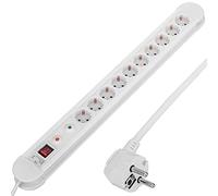 BeMatik - Multiprise 10 Prises avec Interrupteur et parafoudre Blanc (1.5m câble)