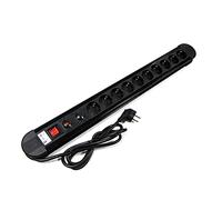 BeMatik - Multiprise 10 Prises avec Interrupteur et parafoudre Noir (1.5m câble)