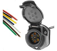 BeMatik - Prise des véhicules 7 Broches 7P Femelle avec Cable 5m pour remorques et caravanes