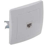 BeMatik - Prise ethernet RJ45 encastrable avec Plaque de Finition 80x80mm série Lille Blanc