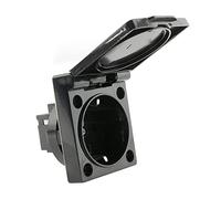 BeMatik - Prise schuko encastrable IP44 vis avec couvercle noir