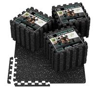 bemaxx Tapis de Protection de Sol - 54 Dalles en Mousse + Caoutchouc + Bordures | Matelas Puzzle pour Matériel Fitness Gym Musculation Salle de Sport Garage | Isolation Contre Coups, Bruits, Éraflures