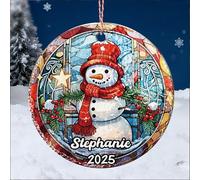 Bemaystar Boule de Noel Personnalisée 2025, Art des Cathédrales, Cadeau de Boule de Noël Personnalisable pour Famille, Amis & Animaux de Compagnie