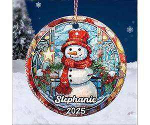 Bemaystar Boule de Noel Personnalisée 2026, Art des Cathédrales, Cadeau de Boule de Noël Personnalisable pour Famille, Amis & Animaux de Compagnie