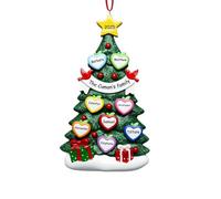 Bemaystar Boule de Noel Personnalisée, Décorations pour la Famille, Bijoux de Noël en résine Fait Main 2025, avec nom et année, Cadeau 2025 pour familles de 1 à 10 Personnes-8