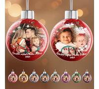 Bemaystar Boule de Noel Personnalisée Double Face avec Photo & Texte - Décoration Personnalisée pour Sapin, Ornement Photo, Cadeau Personnalisé pour Maman, Papa, Enfant et Ami des Animaux