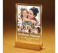 Bemaystar Cadeau Fête des Mères Personnalisé - Cadre Photo Personnalisé Lumineux, Lampe Personnalisée Avec Photo, Cadeau d'Anniversaire Personnalisé pour Couple, Maman, Papa, Amie, 4 photo
