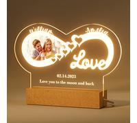 Bemaystar Cadeau Saint Valentin Veilleuse Amour Infini - Lampe Personnalisée avec Photo Prénoms Texte Date - Cadeau Saint Valentin, Homme, Femme, Mariage, Couple