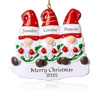 Bemaystar Décor de Boule de Noel Personnalisée - Set de 2, 3, 4, 5, 6 Nains avec Prénoms pour Sapin, Boule de Noël Personnalisée 2025, Cadeau pour Famille de 3