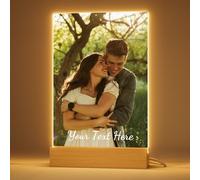 Bemaystar Lampe LED Personnalisée | Cadre Photo Personnalisé Lumineux avec Photo et Texte | Cadeau Couple Original Femme Homme Anniversaire Saint-Valentin Mariage | 1 Photo