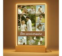 Bemaystar Lampe LED Personnalisée | Cadre Photo Personnalisé Lumineux avec Photo et Texte | Cadeau Couple Original Femme Homme Anniversaire Saint-Valentin Mariage | 9 Photos