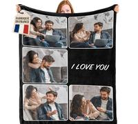 Bemaystar Plaid Personnalisé - Cadeau Personnalisé, Couverture Personnalisée, Cadeaux Personnalisés Photo Texte pour Famille Petit Ami Petite Amie Mari Femme, Cadeaux Couple, Cadeau d'anniversaire