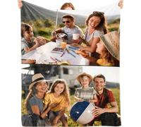 Bemaystar Plaid Personnalisé - Cadeau Personnalisé, Couverture Personnalisée, Photo Personnalisé, Cadeaux pour Bébé, Papa, Maman, Famille, Cadeau de Fête des Mères, Fête des Pères, Anniversaire