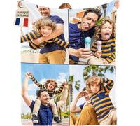 Bemaystar Plaid Personnalisé - Cadeau Personnalisé, Couverture Personnalisée, Plaid Personnalise Photo, Cadeau pour Maman Papa Bébé Grand-père Famille, Cadeau de Fête des Mères, Fête des Pères,Noël