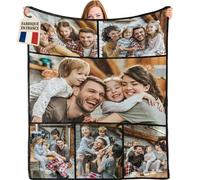 Bemaystar Plaid Personnalisé - Cadeau Personnalisé, Couverture Personnalisée, Plaid Personnalise Photo, Cadeaux pour Famille Maman Papa Enfant, Cadeau de Fête des Mères, Fête des Pères, Anniversaire