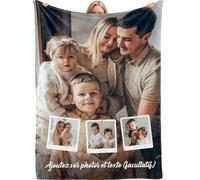 Bemaystar Plaid Personnalisé - Cadeau Personnalisé, Couverture Personnalisée, Plaid Personnalisé Photo pour Bébé Enfant Fils Fille Papa Maman, Idee Cadeau Femme, Cadeaux Fête des Mères Pères, Noël