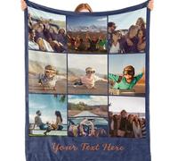 Bemaystar Plaid Personnalisé - Cadeau Personnalisé, Couverture Personnalisée, Plaid Personnalisé Photo Texte pour Amis Famille Maman Papa Enfant, Cadeau de Anniversaire, Noël, Fête des Mères Pères