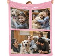 Bemaystar Plaid Personnalisé - Cadeau Personnalisé, Couverture Personnalisée, Plaid Personnalisé Photo Texte pour Enfant, Bébé, Famille, Animal, Cadeau de Noël, Anniversaire, Fête des Mères Pères