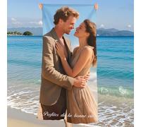 Bemaystar Serviette de Plage Personnalisée - Serviette de Plage Photo Microfibre Cadeau Personnalisé Séchage Rapide sans Sable Ultra Absorbante Bord de mer, Plage, Natation, Fitness (1 Photo)
