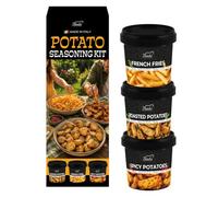 Bembo 3 Mélanges d’Épices pour Pommes de Terre - French Fries,Roasted Potatoes Spicy Potatoes - Assaisonnements Complets avec Sel pour Air Fryer, Four et Barbecue - Coffret 3 Pots - 250 g