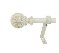Beme International Decopolitan 5/20,3 cm Montevilla Core Feuille Boule télescopique Drapery Rod Lot, Distressed White, 86-120"
