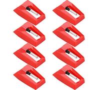 Bememo Aiguille Tourne Disque de Remplacement, 8 Pièces, Diamant | Aiguilles de Stylet de Remplacement, Pour Platine Vinyle, Qualité Diamant, Compatible avec Tourne Disque
