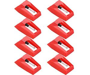 Bememo Aiguille Tourne Disque de Remplacement, 8 Pièces, Diamant | Aiguilles de Stylet de Remplacement, Pour Platine Vinyle, Qualité Diamant, Compatible avec Tourne Disque