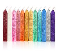Bememo - Lot de 12 bâtons de cire à cacheter avec mèches, style antique - pour sceaux et cachets (12 couleurs assorties B)