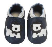 Bemesu Chausson Bebe Chaussons Cuir Souple Bébé Garçon Fille Premiers Pas Chaussons Enfant (Lion Noir, M, 6-12 M, EU 20/21)