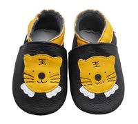 Bemesu Chaussons Bebe Chausson Cuir Bébé Chaussures Premiers Pas Bébé Garçon Fille Noir Tigre 18 mois-24 Mois