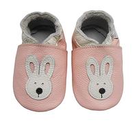 Bemesu Chaussures rampantes pour bébés Premiers Marcheurs Chaussons Cuir Chaussons pour Enfants Cuir Souple pour Filles garçons Lapin Rose (M, EU 20-21)