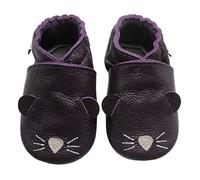 Bemesu chaussures rampantes pour bébés premiers marcheurs chaussons en cuir chaussons pour enfants en cuir souple pour filles et garçons souris violet (XL, EU 23-24)