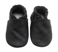 Bemesu Chaussures rampantes pour bébés Premiers Marcheurs Pantoufles en Cuir Pantoufles pour Enfants en Cuir Souple pour Filles et garçons Noir (M, EU 20-21)