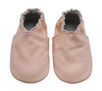 Bemesu chaussures rampantes pour bébés premiers marcheurs pantoufles en cuir pantoufles pour enfants en cuir souple de couleur unie rose clair (XL, 18-24 M, EU 23-24)