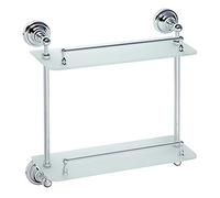 BEMETA Etagère, Tablette en Verre Double Retro en Chrome 40x42x12 cm