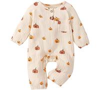 BemeUSWT Pyjama une pièce à manches longues pour bébé garçon et fille de 0 à 24 mois, Beige, 18 mois