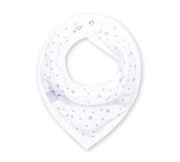 BEMINI - Bavoir bandana - Collection Stary motif étoiles - en Jersey - Ecru - 25 cm - Fermeture à pression - Double épaisseur