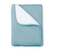 Bemini - Couverture Tetra Jersey + Teddy 75 x 100 cm - Bleu minéral