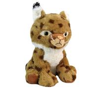 BEMIRO Peluche de lynx en polyester, environ 23 cm, peluche douce avec yeux brillants et passant