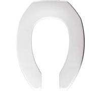 Bemis 2155SSCT 000 Siège de Toilette Ouvert sur Le Devant sans Couvercle Qui ne claquera, desserre jamais et réduit Les rappels, Blanc, Elongated-Self-Sustaining Hinges